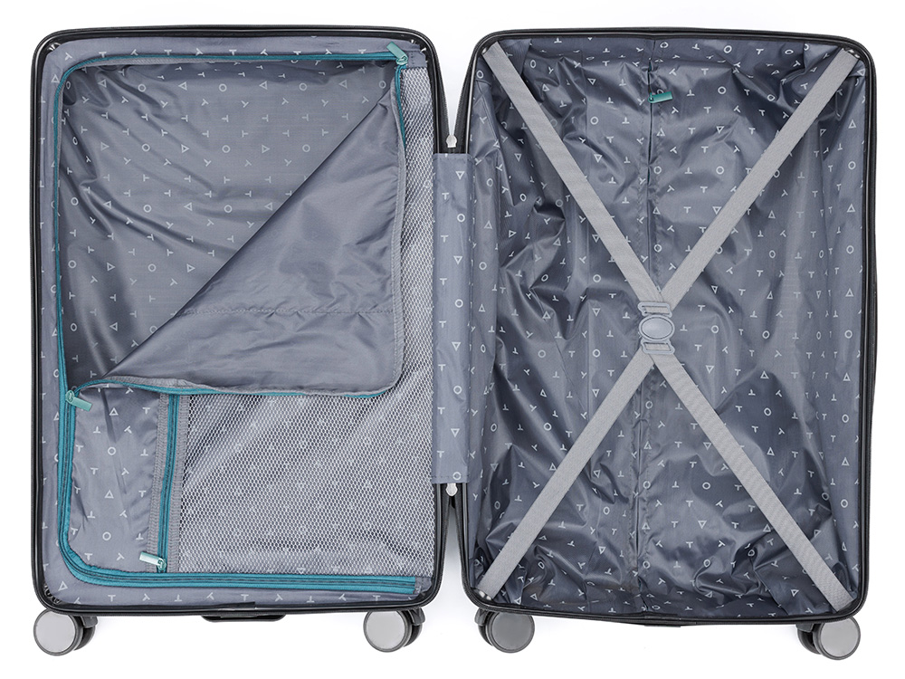 Чемодан TORBER Onego, зелёный, ABS-пластик, 69,5 х 46 х 26 см, 69 л