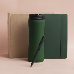 Набор подарочный OFFICEKIT: термос, ежедневник, ручка, стружка, коробка, зелёный Набор подарочный OFFICEKIT: термос, ежедневник, ручка, стружка, коробка, зелёный