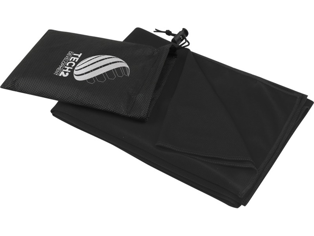 Lucas спортивное полотенце из переработанного полиэстера 50х100 см - сплошной черный