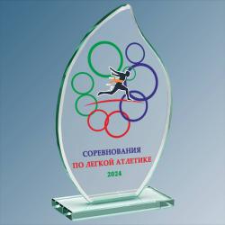 Награда из стекла с цветной печатью