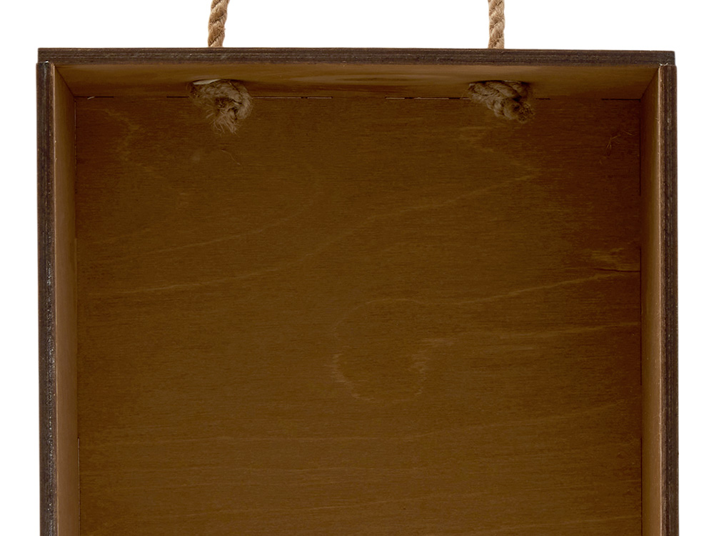 Подарочная коробка из фанеры Constellation 330х220х100 мм, фанера 6 мм, крышка на выдвижных пазах черная ЛХДФ 3 мм, бечевка