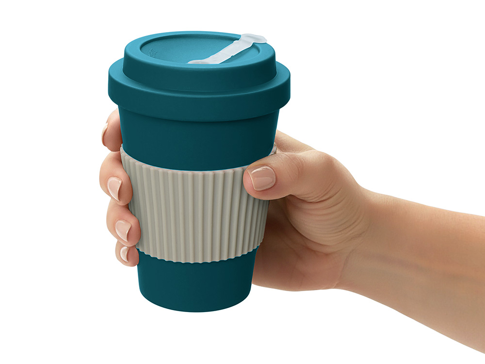 Термокружка Muffin из натуральных волокон, бензиновый синий