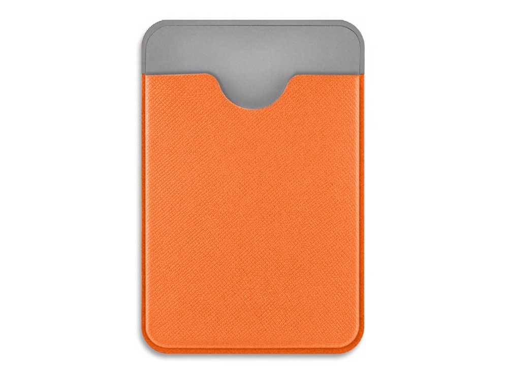 Чехол-картхолдер Favor на клеевой основе на телефон для пластиковых карт и и карт доступа, оранжевый