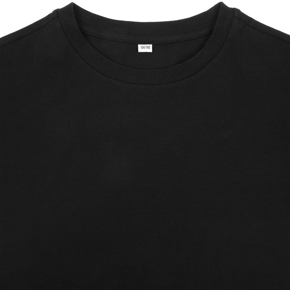 Футболка детская оверсайз Teezer, черная Футболка детская оверсайз Teezer, черная