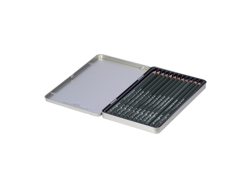 Набор чернографитовых карандашей  Sketch & Art ,12 шт. 2h-9b, металлическая коробка с ложементом