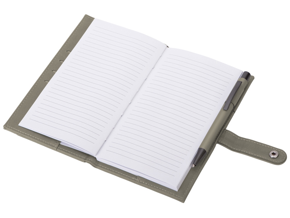 Блокнот-кошелек с сменным блоком А6 Wall Street, 64 листа, темно-серый