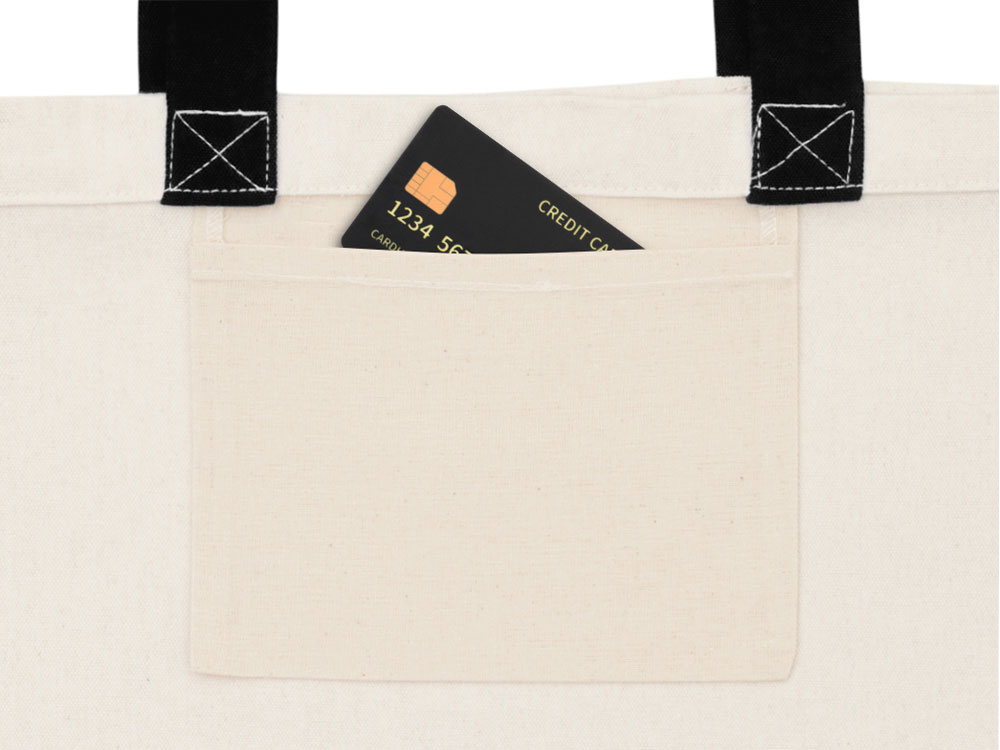 Сумка для шоппинга Cotton из переработанного хлопка 280 г, черный