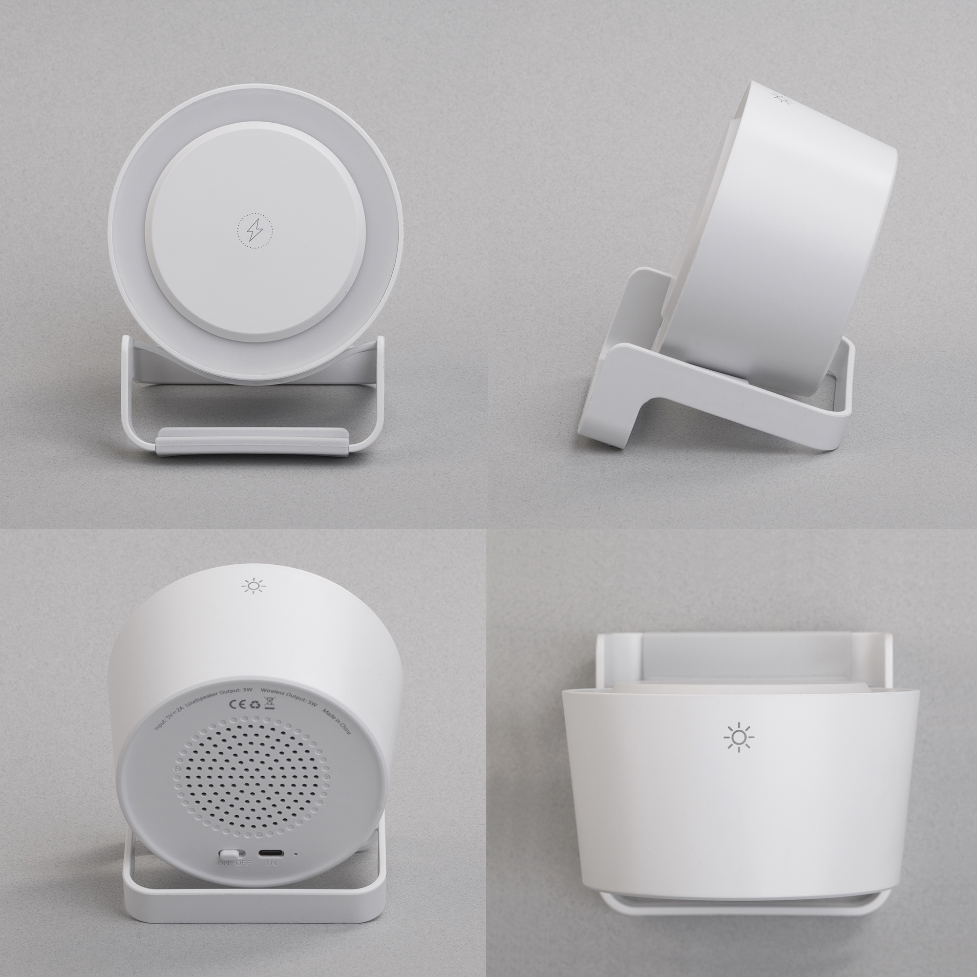 Bluetooth колонка-подставка "Smart Sound" с беспроводным (10W) зарядным устройством и лампой Bluetooth колонка-подставка "Smart Sound" с беспроводным (10W) зарядным устройством и лампой