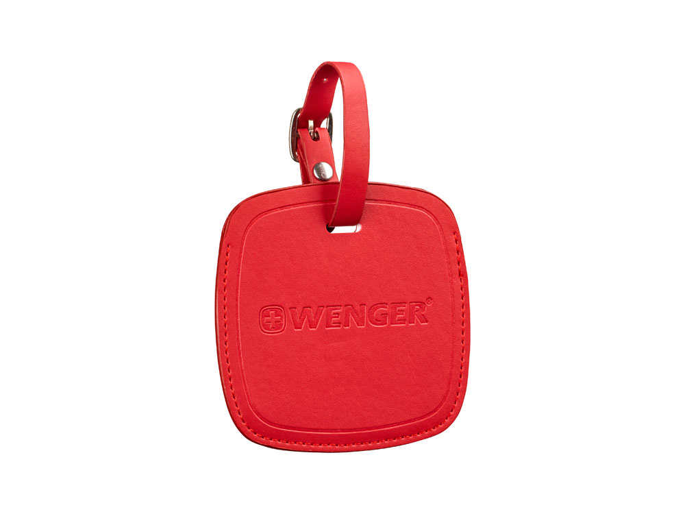 Бирка для багажа WENGER, красная, полиуретан, 4,1 x 4,1 x 0,4 см