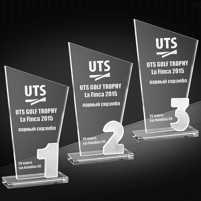 Награда из стекла с гравировкой 3 место