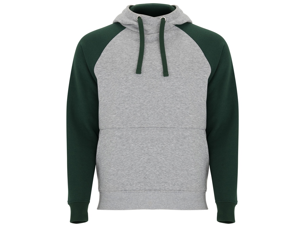 Свитшот Badet мужской, серый меланж/бутылочный зеленый