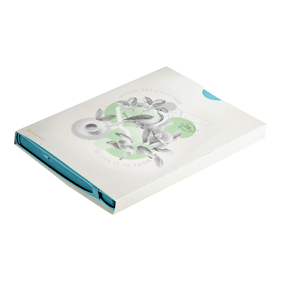 Бизнес-блокнот "RILY", формат А5,  бирюзовый, блок в точку