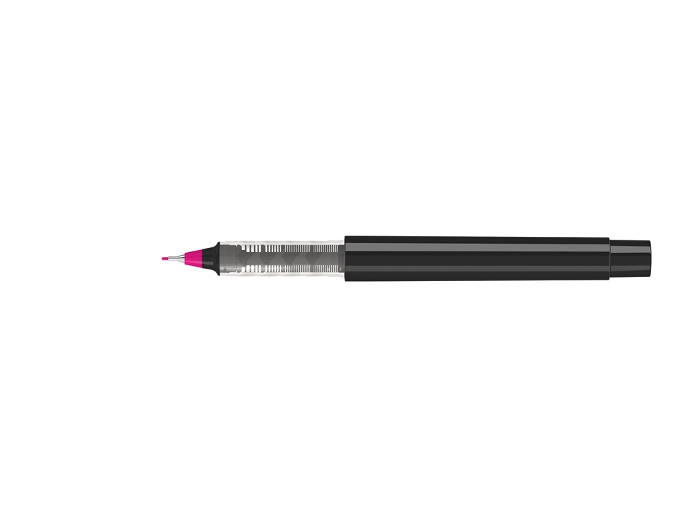 Капиллярная ручка в корпусе из переработанного материала rPET RECYCLED PET PEN PRO FL, черный с розовыми чернилами