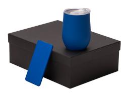 Подарочный набор с термокружкой и повербанком С1, 5000 mAh, синий