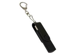 USB-флешка на 64 Гб 2 в 1 поворотный механизм, c дополнительным разъемом Type-C с одноцветным металлическим клипом, черный