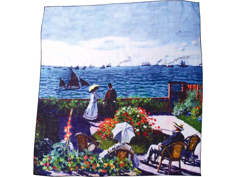 Набор: платок, складной зонт Моне. Сад в Сент-Андрес, голубой