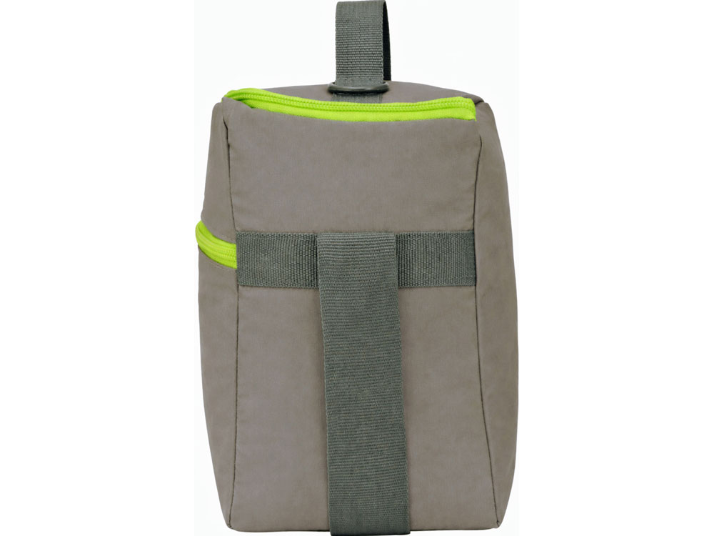 Изотермическая сумка-холодильник Neo Classic c контрастной молнией, серый/зеленое яблоко