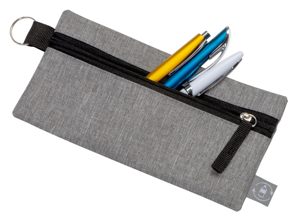 Универсальный пенал из переработанного полиэстера RPET Holder, серый/черный