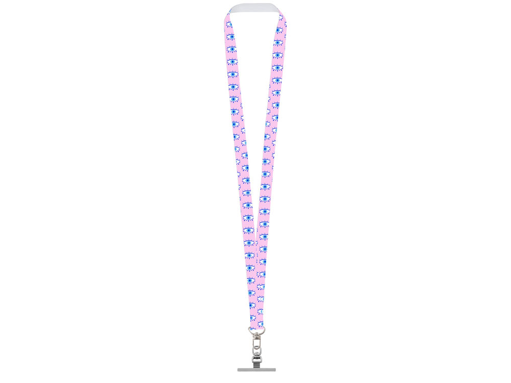 Ланъярд 2,5 см под сублимацию с трендовым карабином и металлическим держателем для телефона