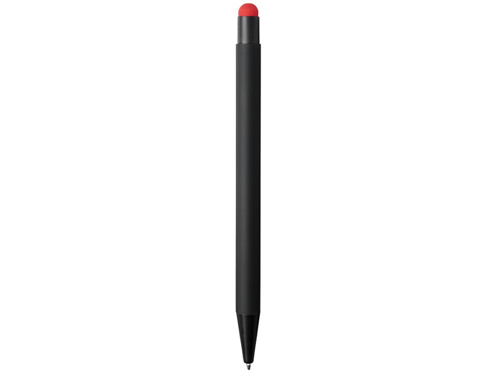Резиновая шариковая ручка-стилус Dax, черный/красный