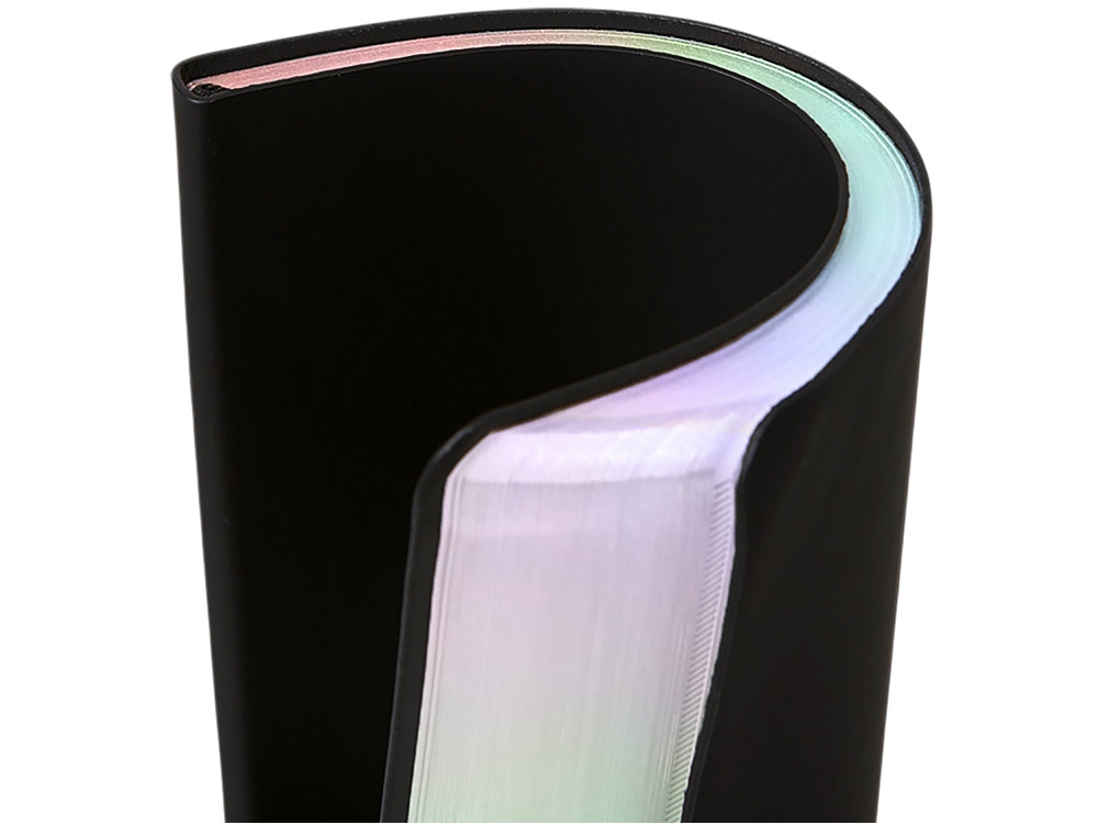 Блокнот А5 в гибкой обложке Fellini с голографическим срезом, черный