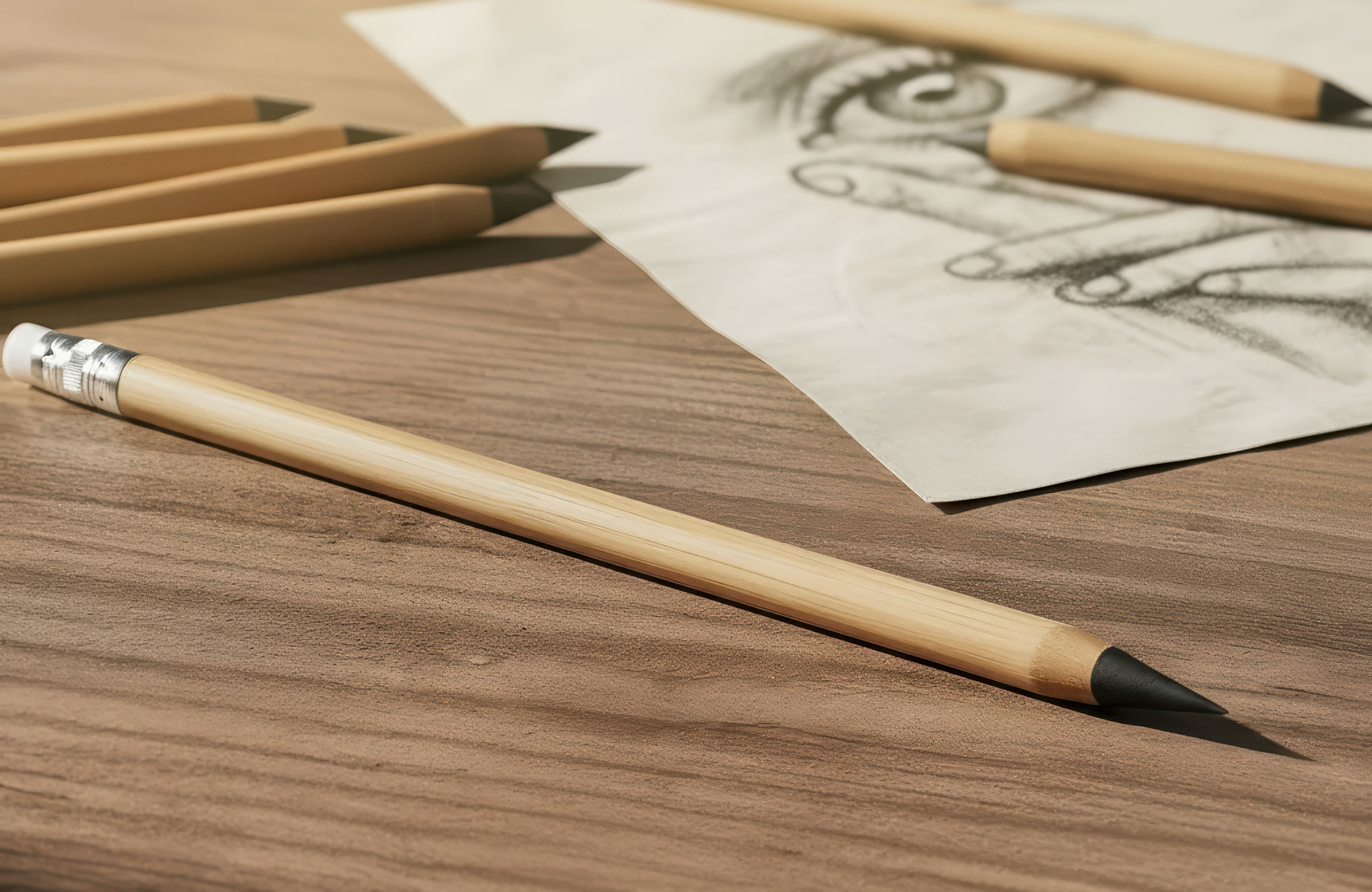 Вечный карандаш "Groot" с ластиком, бамбук Вечный карандаш "Groot" с ластиком, бамбук