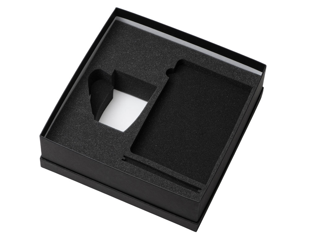 Подарочный набор с блокнотом С1, металлической ручкой и кружкой, черный Подарочный набор с блокнотом С1, металлической ручкой и кружкой, черный