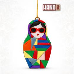 Ёлочная игрушка Матрешка с мозаикой (разноцветный)