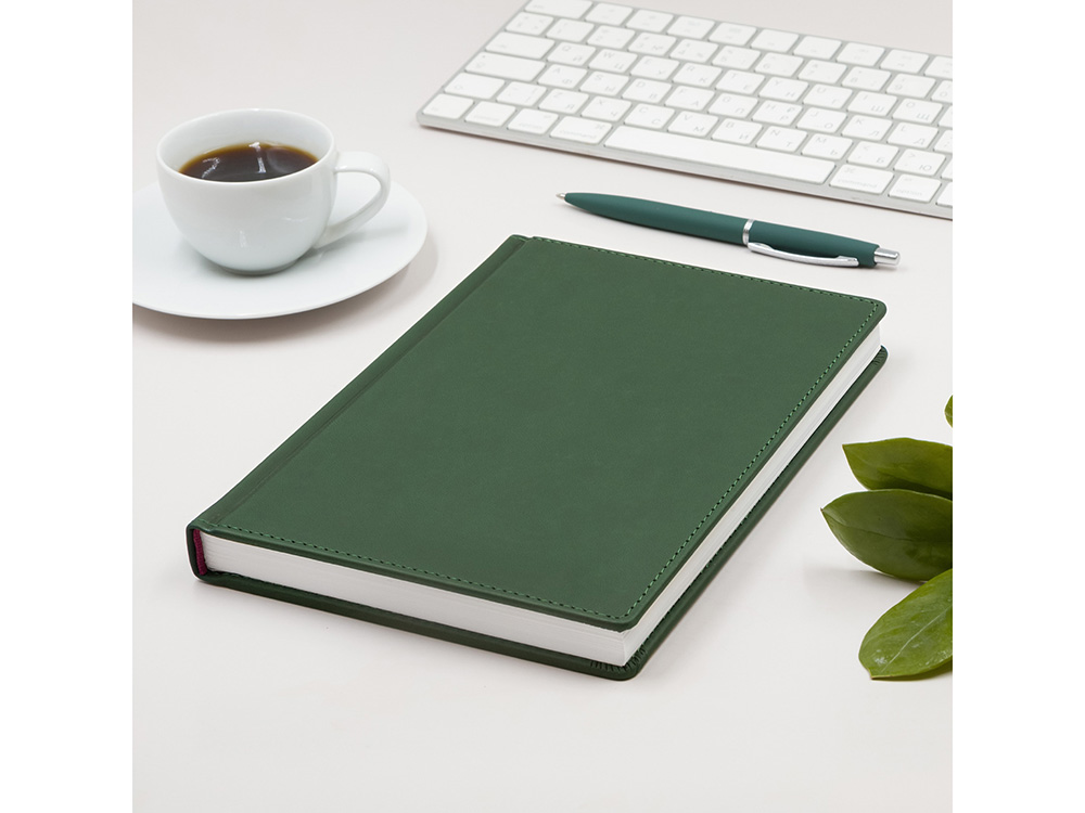 Ежедневник А5 датированный Velvet 2022, темно-зеленый