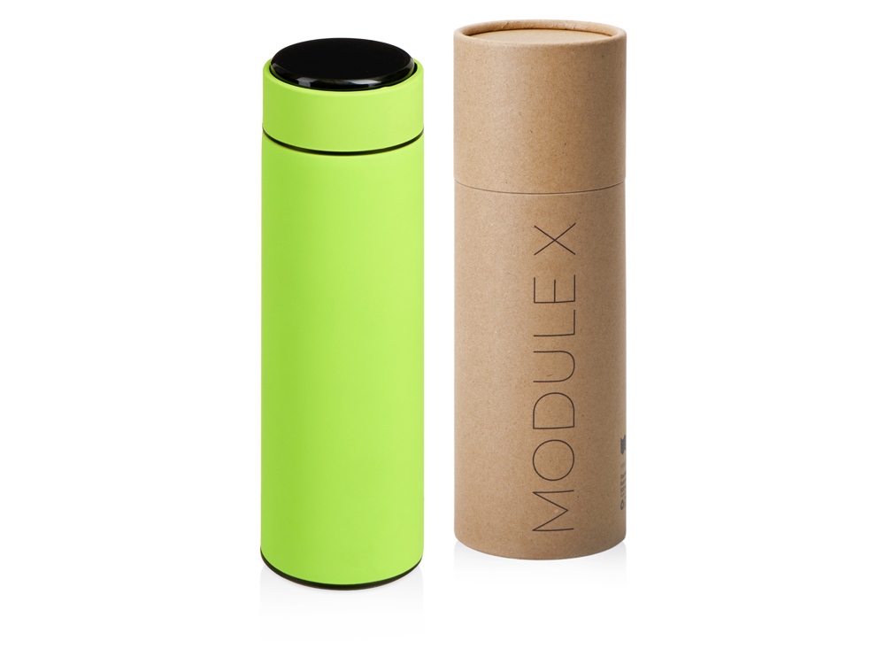 Вакуумный термос Module X с индикатором температуры, 500 мл, тубус, зеленое яблоко 375C