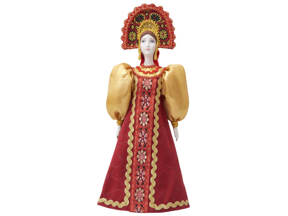 Подарочный набор: кукла фарфоровая, крем-мед, красный Подарочный набор: кукла фарфоровая, крем-мед, красный