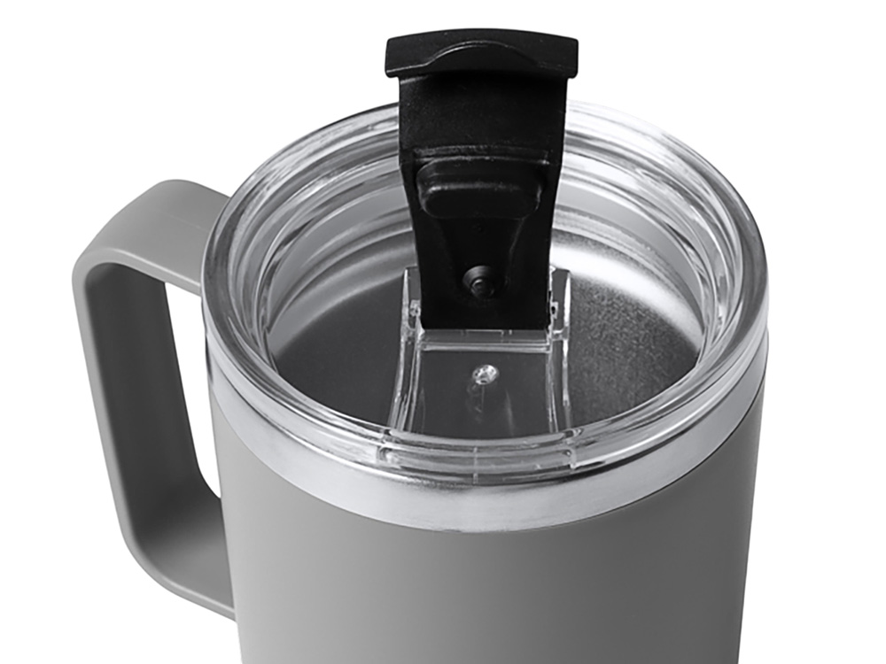 Термокружка Кенчер с двойными стенками из нержавеющей стали 304 и полипропилена, серый