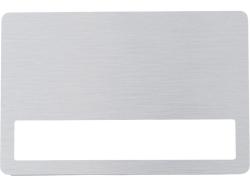 Бейдж металл+ загибушка прозрачная, 90х60мм, серебристый