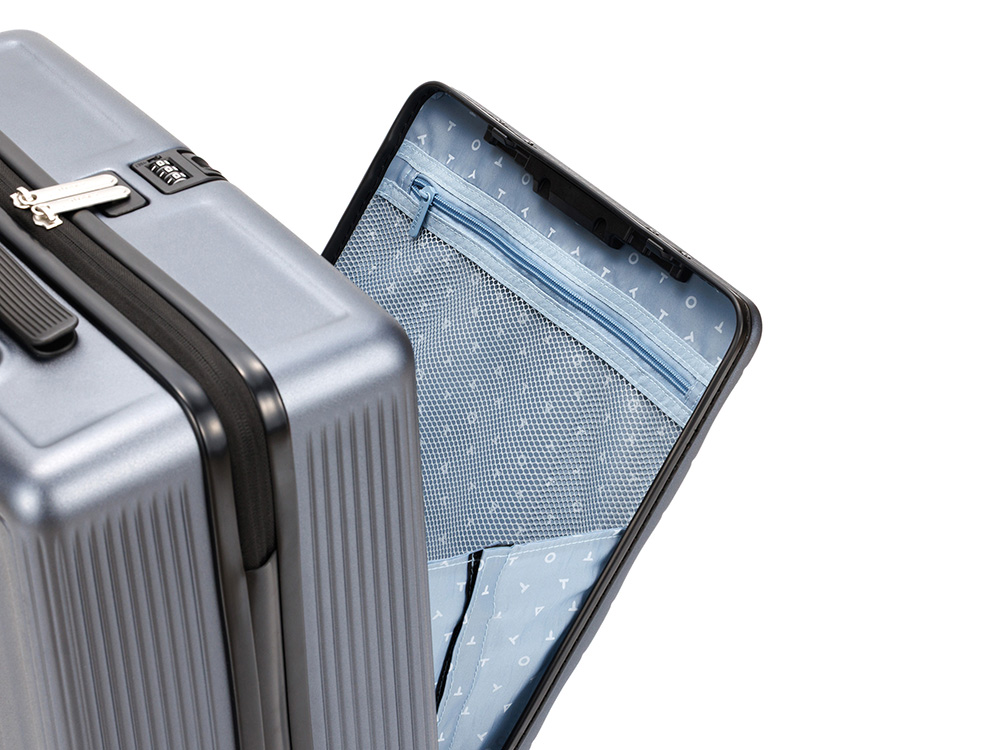 Чемодан TORBER БАЙКАЛ, тёмно-серый металлик, поликарбонат, 37,5 x 20 х 54 см, 37 л