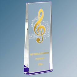 Награда из стекла с лазерной гравировкой и фольгой