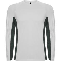 Спортивная футболка SHANGHAI L/S мужская, БЕЛЫЙ/ТЕМНЫЙ ГРАФИТ S
