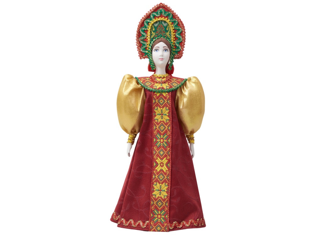 Подарочный набор: кукла фарфоровая, мед, красный