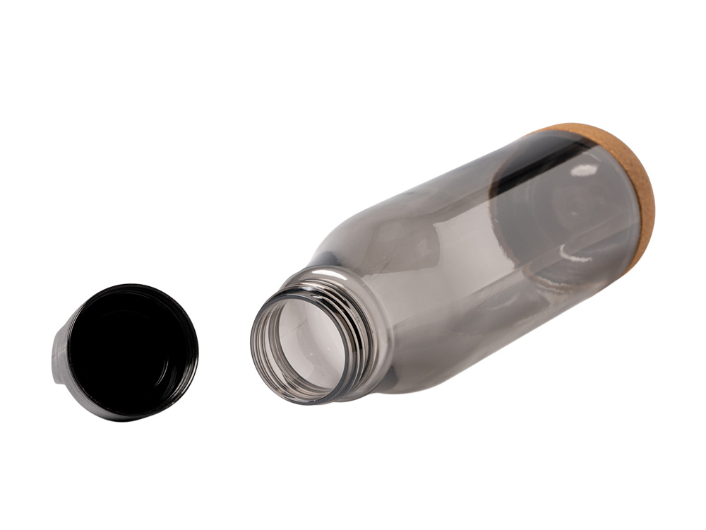 Бутылка Basti с пластиковым корпусом и пробковым дном, черный Бутылка Basti с пластиковым корпусом и пробковым дном, черный