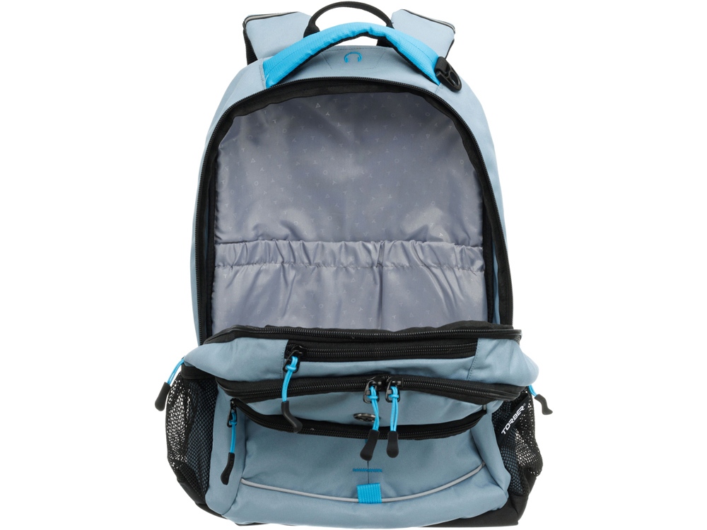 Рюкзак TORBER ROCKIT серый/голубой, полиэстер/добби, 32x15x46 см, 22 л Рюкзак TORBER ROCKIT серый/голубой, полиэстер/добби, 32x15x46 см, 22 л