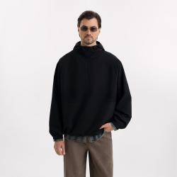 Ветровка (анорак) оверсайз унисекс RISSMAN, черная, размер XL/XXL