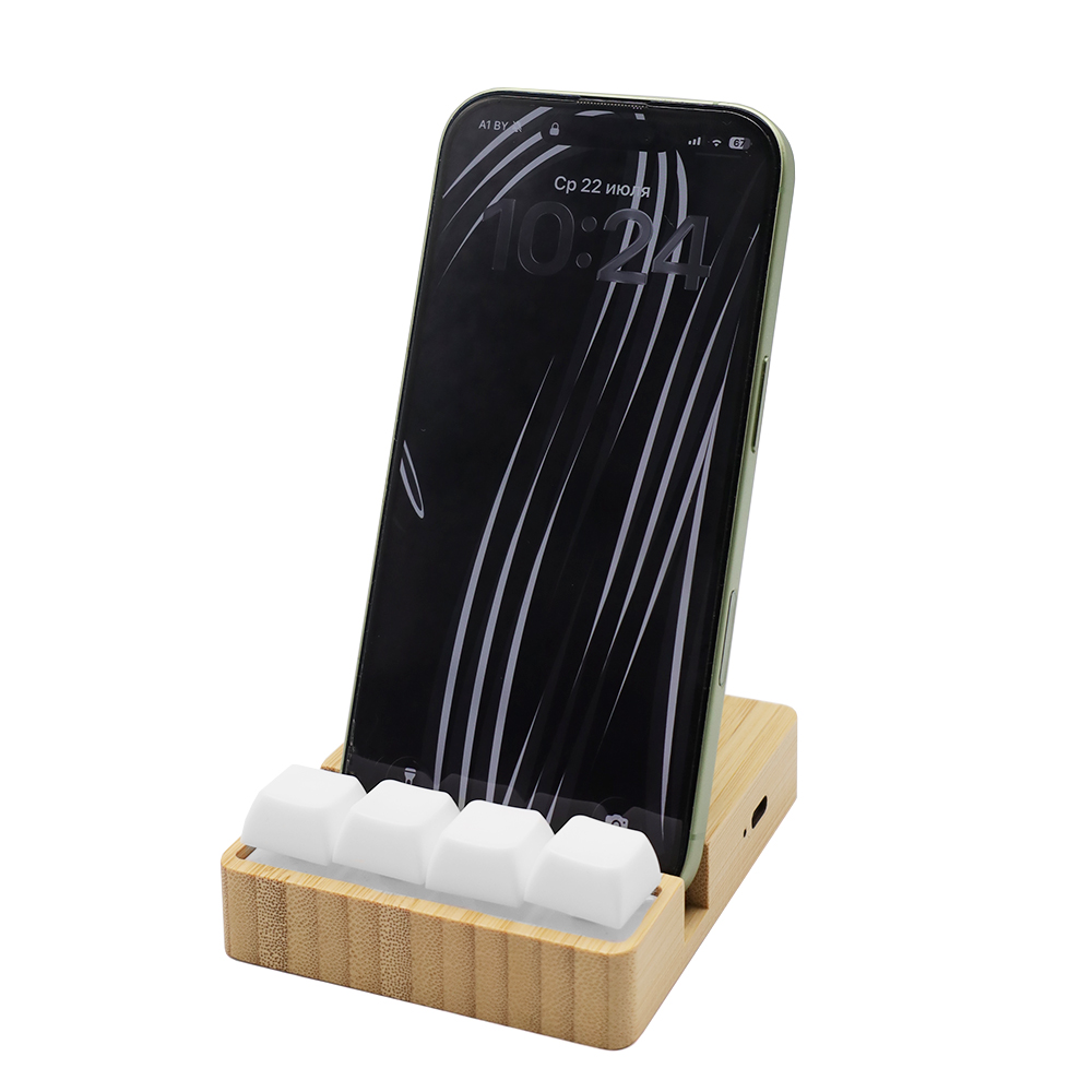 Беспроводное зарядное устройство ClickPad (10W) в виде подставки для телефона, с клавишами анти-стресс, белый