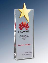 Награда из стекла с цветным нанесением