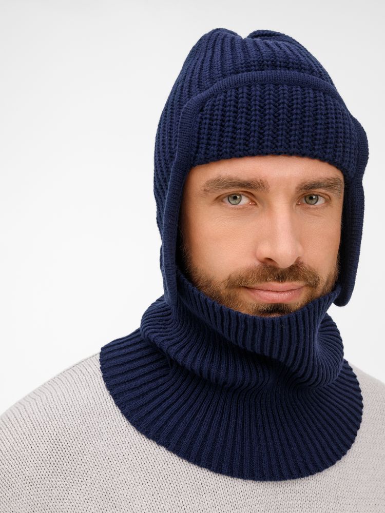 Шапка-ушанка Catch Match, темно-синяя