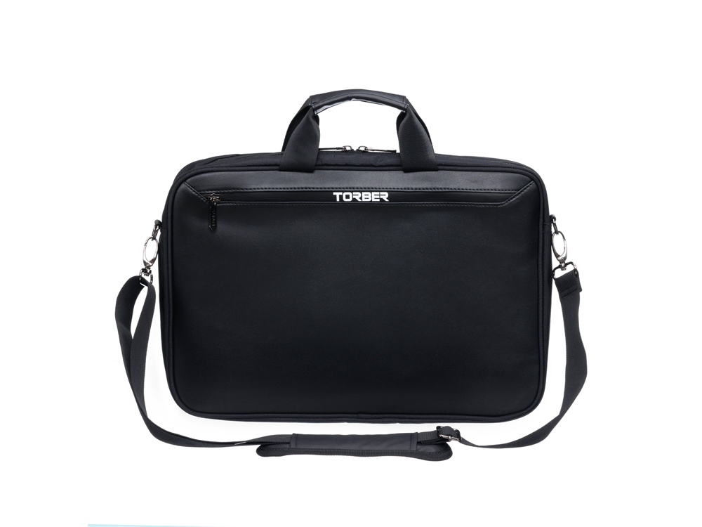 Сумка для ноутбука TORBER VOYAGE 15.6'', черный, нейлон/микрофибра, 43 х 5 х 29 см, 6л