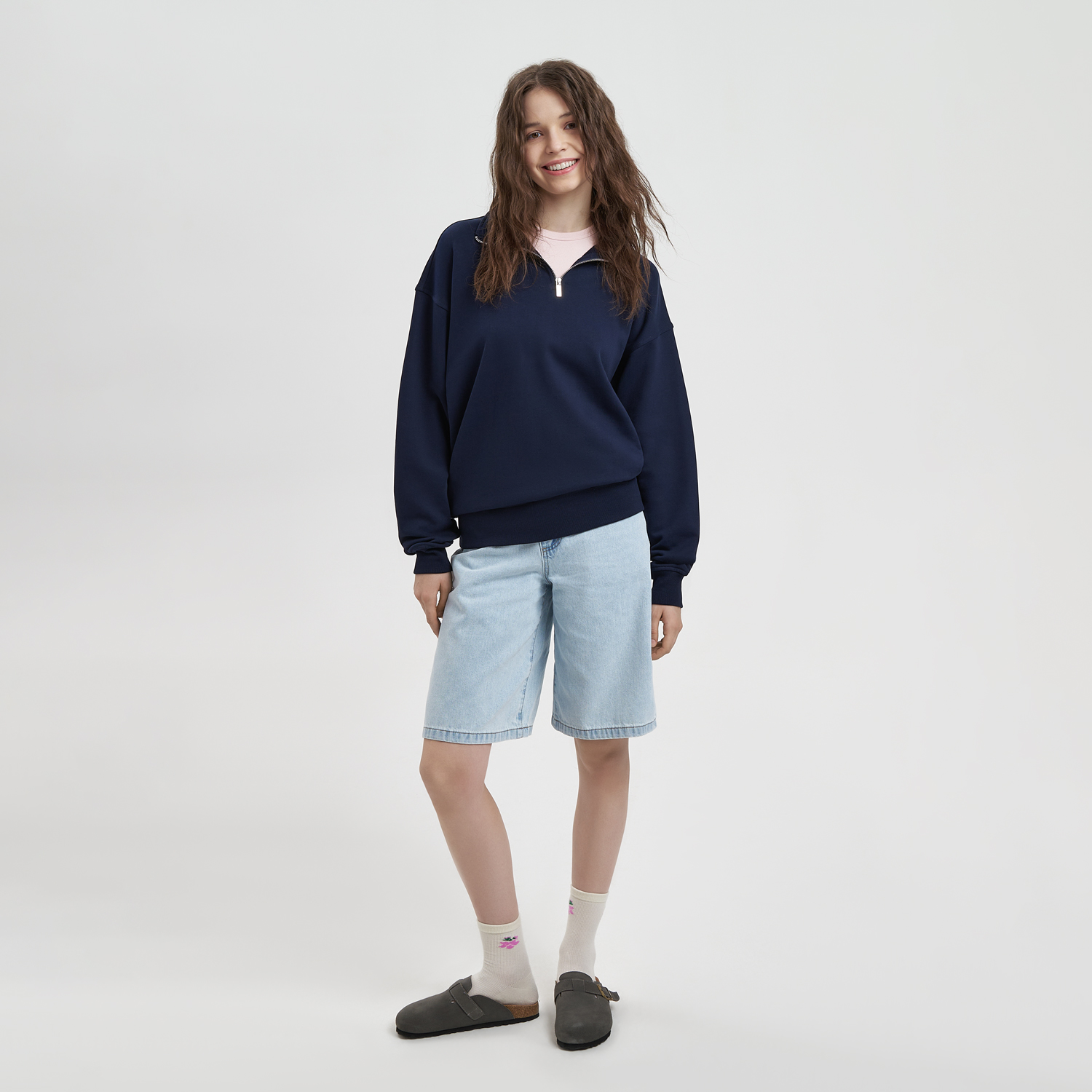 Толстовка на молнии унисекс Флоу (Flow), темно-синяя, размер 5XL/6XL Толстовка на молнии унисекс Флоу (Flow), темно-синяя, размер 5XL/6XL