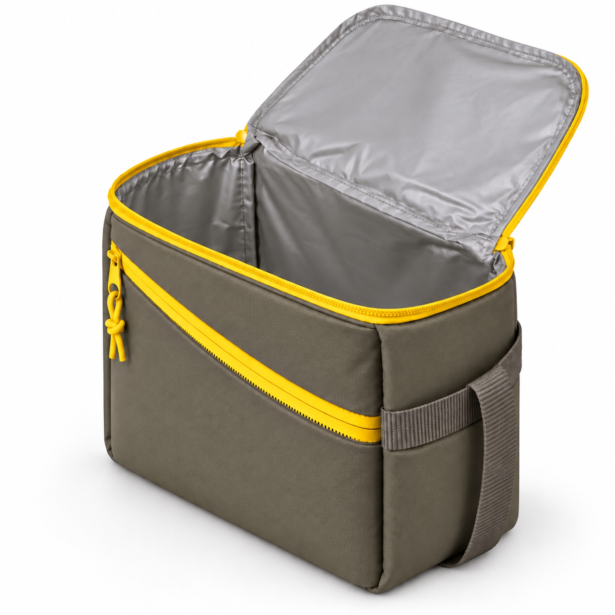 Изотермическая сумка-холодильник Neo Classic c контрастной молнией, серый/желтый
