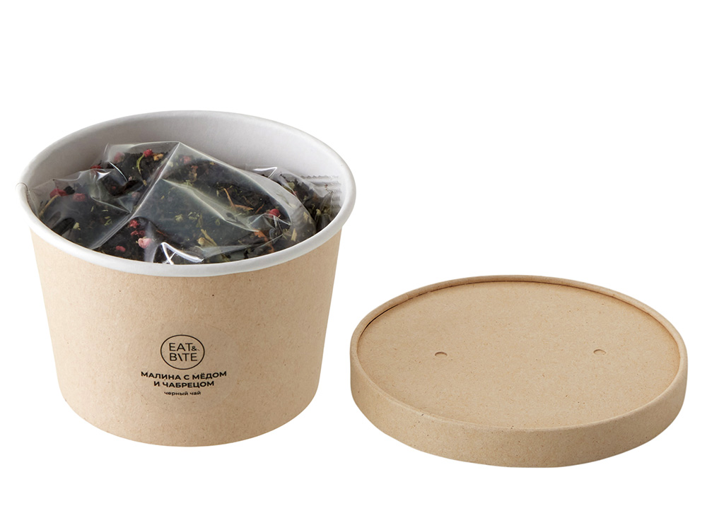 Чай черный Малина с медом и чабрецом в картонном стаканчике, 50 гр.