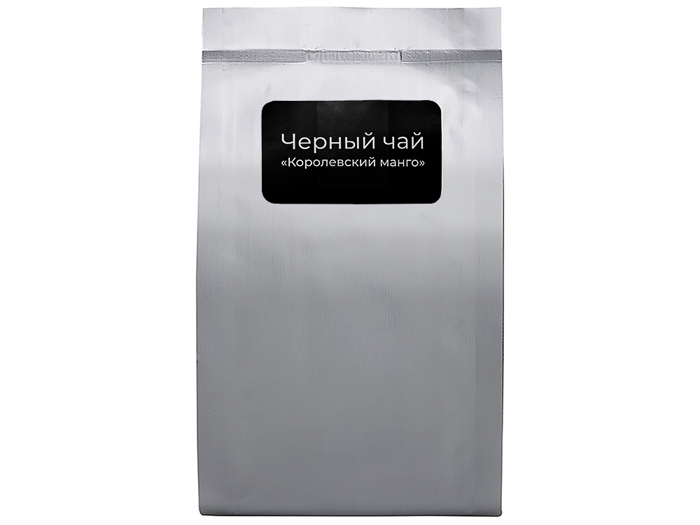 Чай черный Королевский манго с ананасом,50 гр.,серебристый матовый пакет с нашей этикеткой лицевой