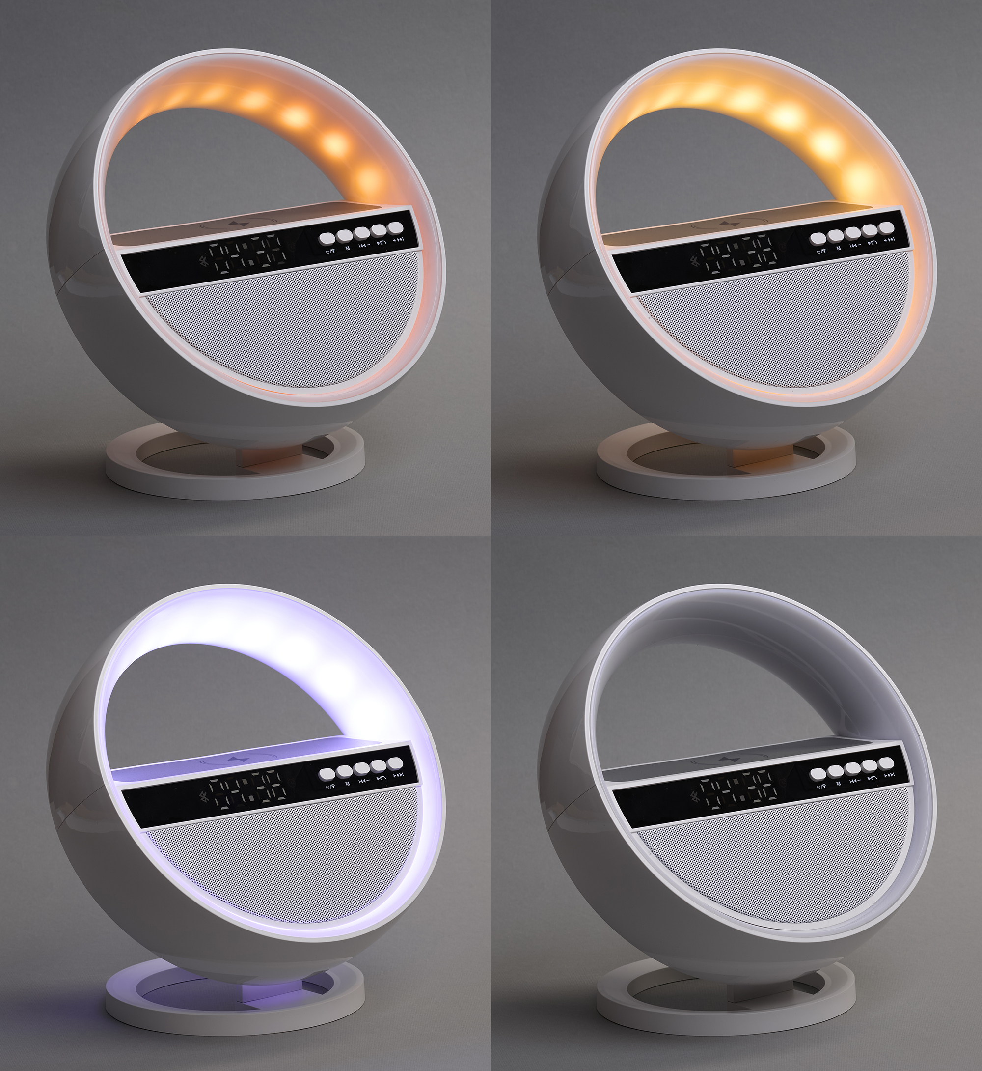 Bluetooth колонка "Smart Orb" 5Вт с беспроводным (15W) ЗУ, лампой, часами, FM радио Bluetooth колонка "Smart Orb" 5Вт с беспроводным (15W) ЗУ, лампой, часами, FM радио