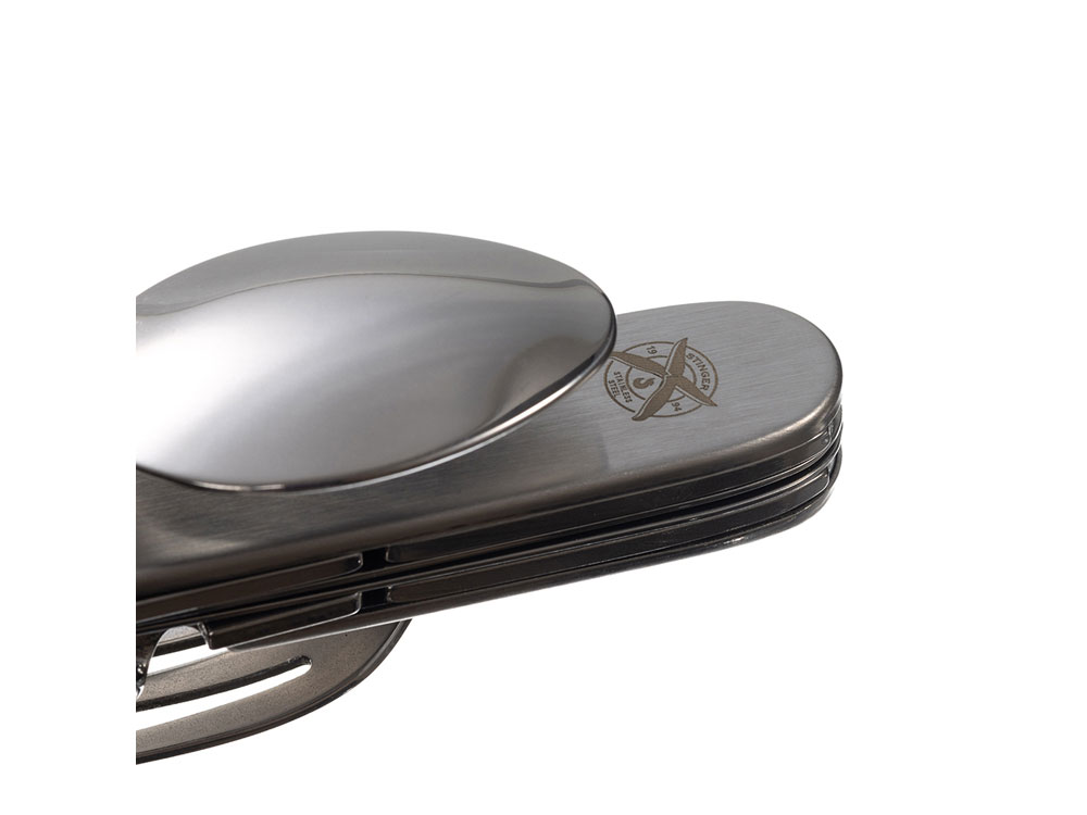 Нож перочинный Stinger, 109 мм, 8 функций, материал рукояти: нержавеющая сталь (серебристый)